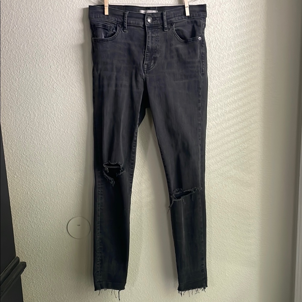 Women's Madewell Skinny Black Distressed Jeans